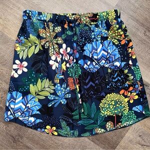 Loft women’s XXSP floral botanical shirt elastic waste bright fun beach resort